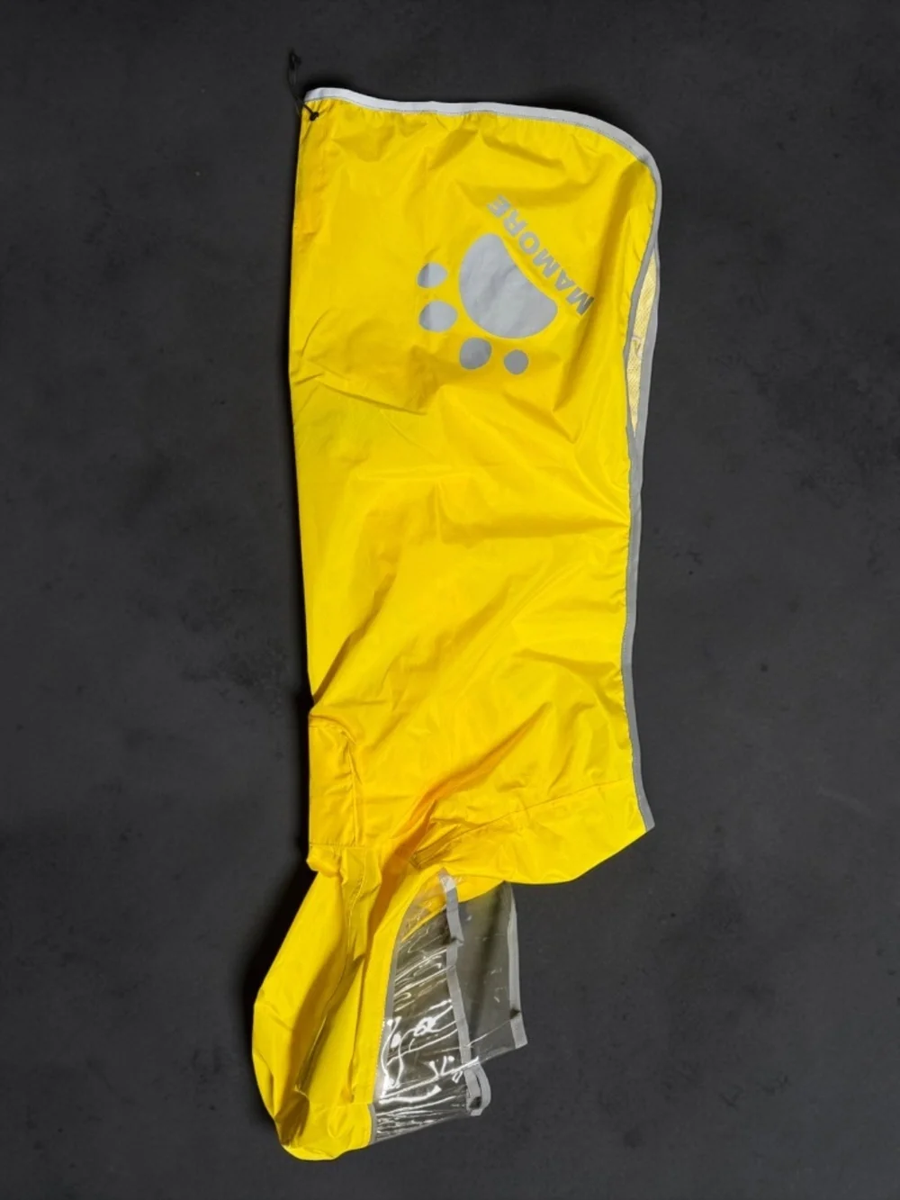 MAMORE Dog Raincoat XXL Waterproof Yellow Hooded Reflective Poncho NWOT